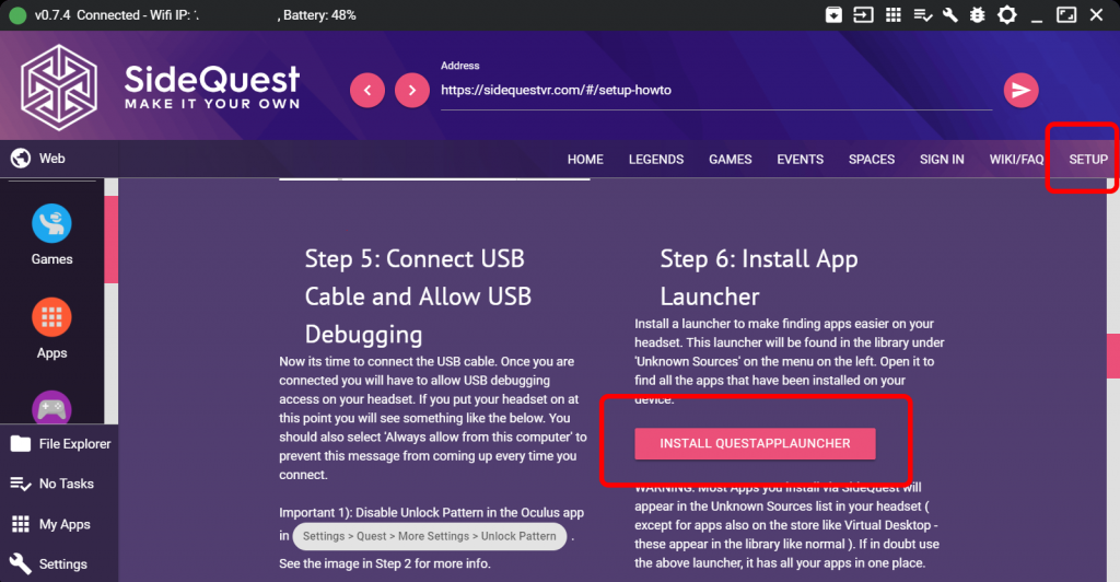 SideQuestを使ってOculus Questに非公式アプリ（apk）を楽々インストール VRまにあっくす！